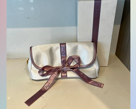Dior White Satin Mini Bag