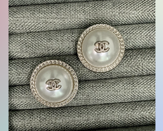 Repurposed /Silver Pearl Chanel Earrings